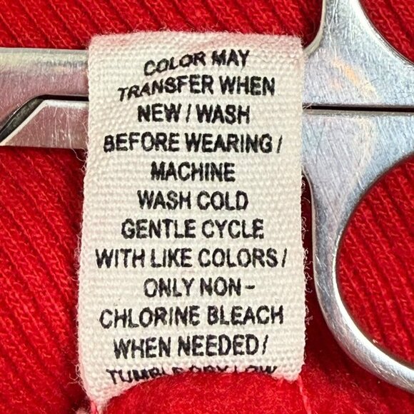 Reflex Sweatshirt Sz S Red Stars Long Sleeve Crew Neck Cropped Fleece Pullover - Picture 9 of 9